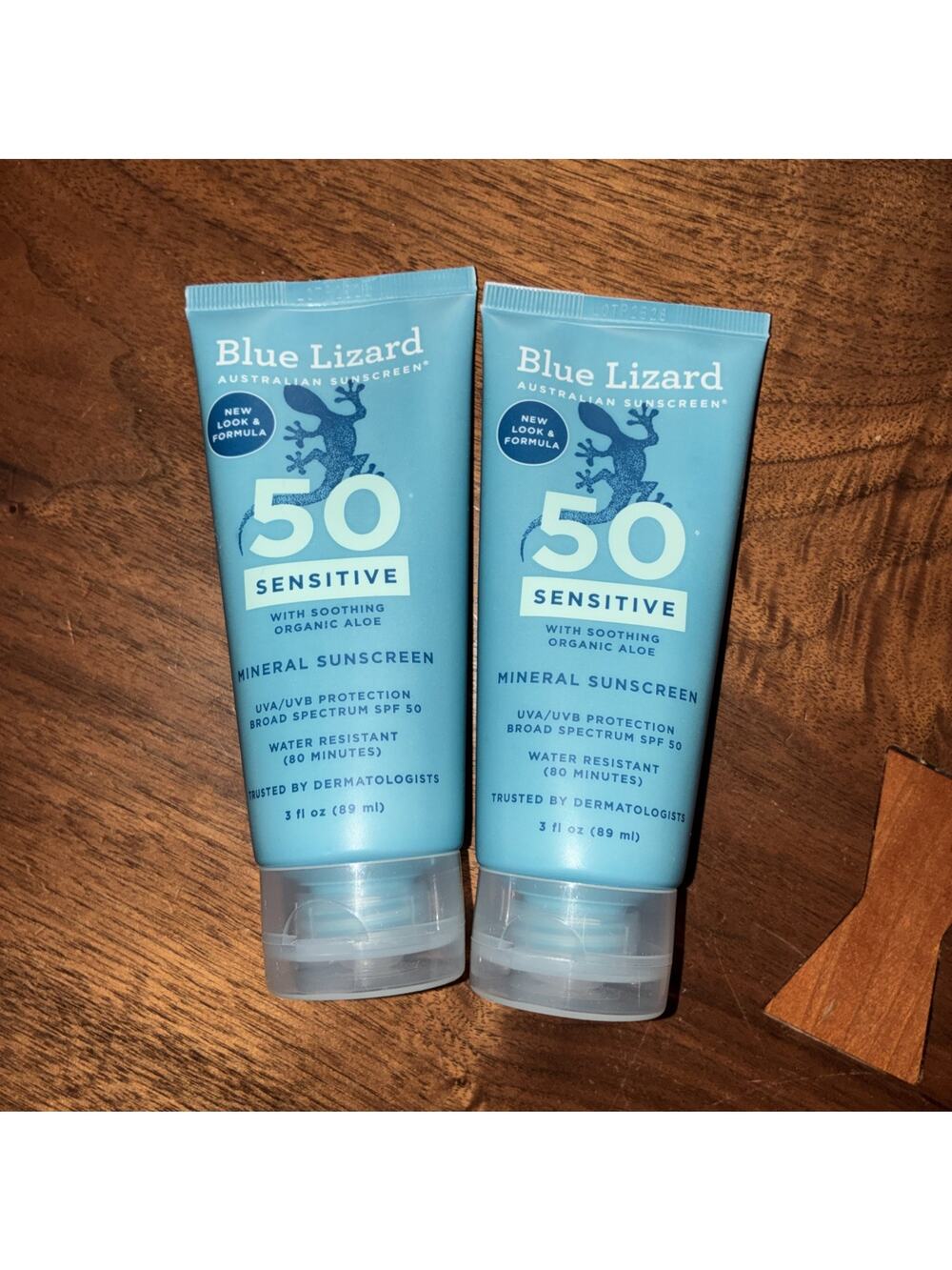 Lot Of 2 Blue Lizard SENSITIVE Mineral Sunscreen SPF 50 5 oz Tube Sealed